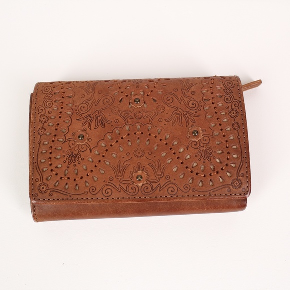 Fossil Handbags - Fossil Perforated & Tooled Leather Folding Wallet